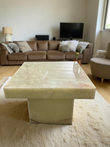 Handmade onyx coffee table - coffee,